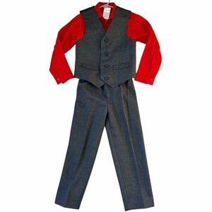 VAN HEUSEN Red and Gray Dress Clothes